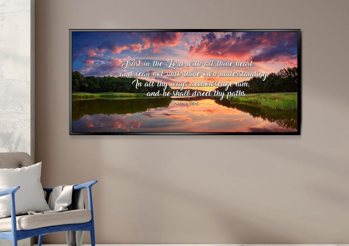 Proverbs 35-6 #6 Kjv 'Trust In The Lord' Christian Scripture Wall Art Canvas - Christian Canvas Wall Art