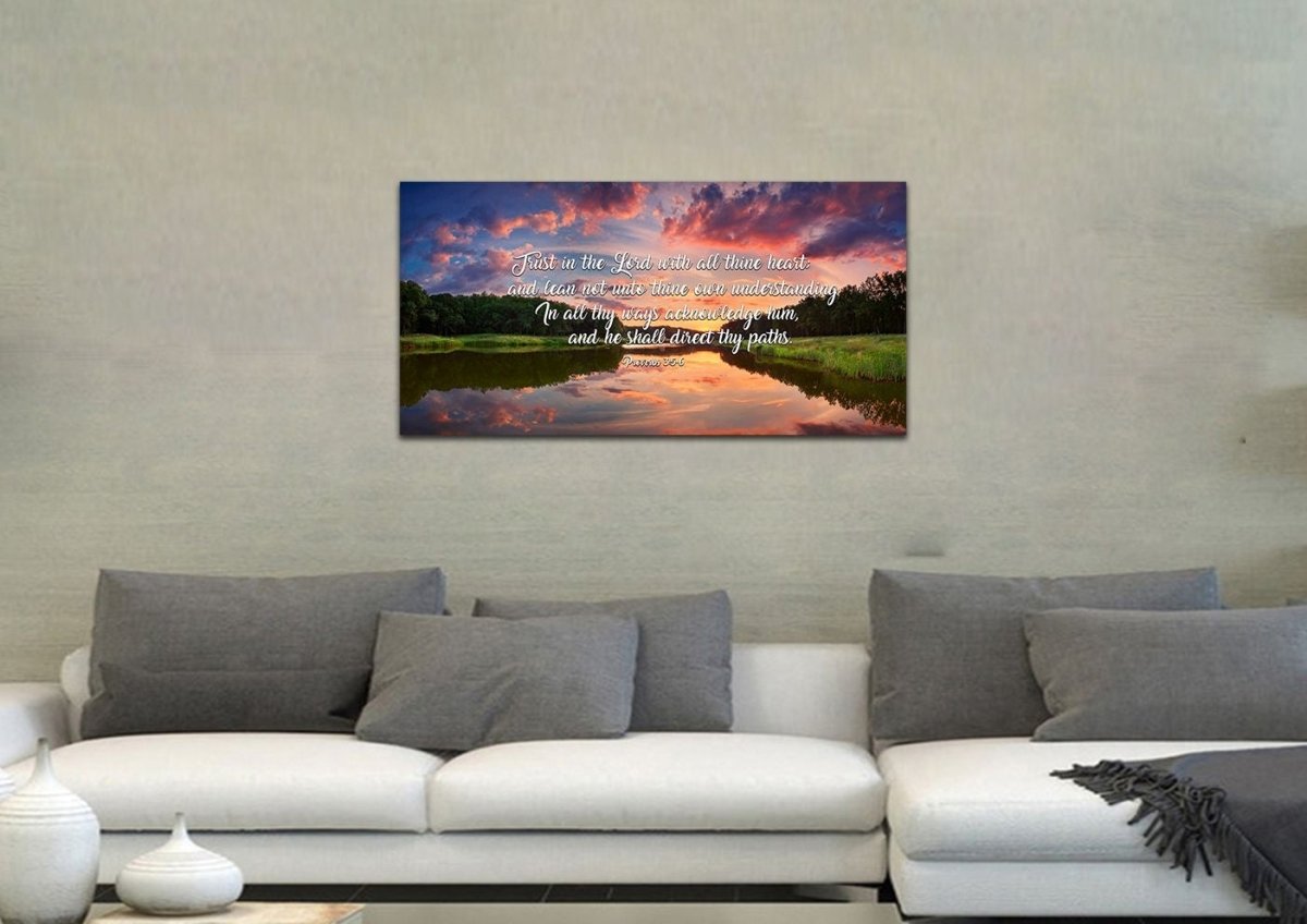 Proverbs 35-6 #6 Kjv 'Trust In The Lord' Christian Scripture Wall Art Canvas - Christian Canvas Wall Art