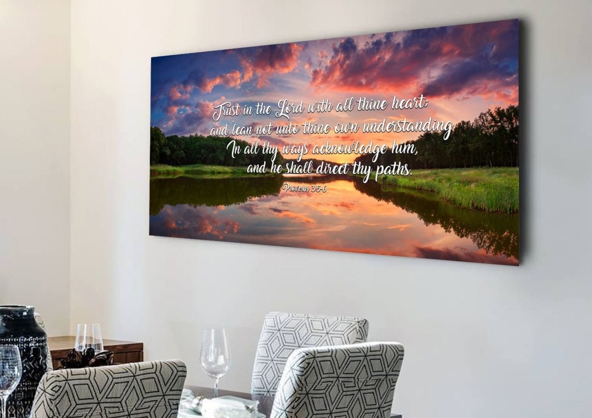 Proverbs 35-6 #6 Kjv 'Trust In The Lord' Christian Scripture Wall Art Canvas - Christian Canvas Wall Art