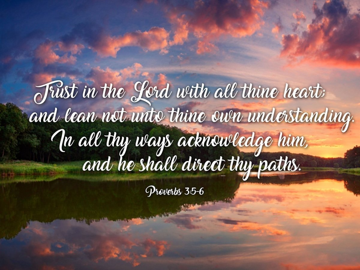 Proverbs 35-6 #6 Kjv 'Trust In The Lord' Christian Scripture Wall Art Canvas - Christian Canvas Wall Art