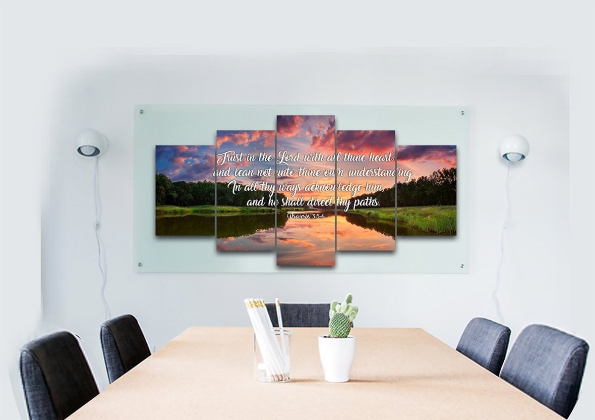 Proverbs 35-6 #6 Kjv 'Trust In The Lord' Christian Scripture Wall Art Canvas - Christian Canvas Wall Art