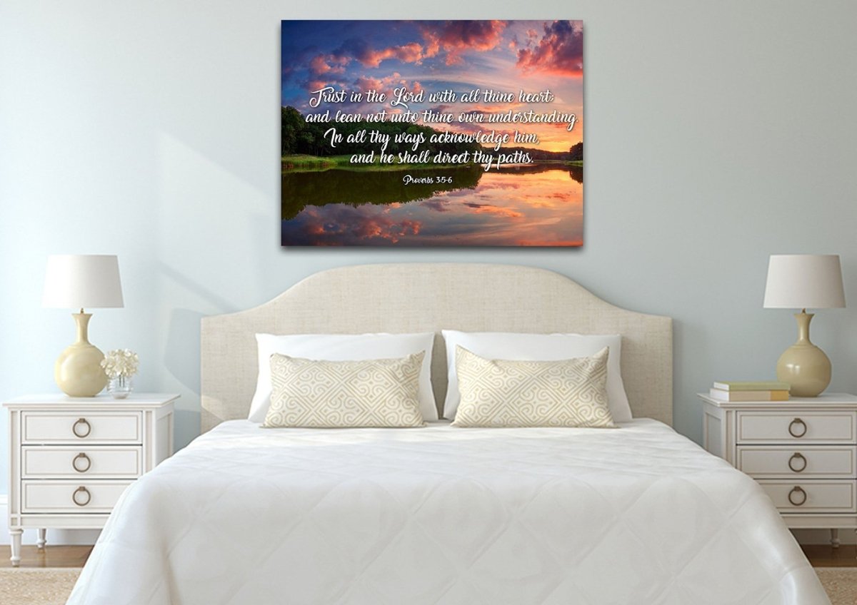 Proverbs 35-6 #6 Kjv 'Trust In The Lord' Christian Scripture Wall Art Canvas - Christian Canvas Wall Art