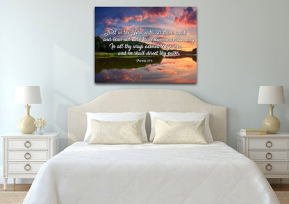 Proverbs 35-6 #6 Kjv 'Trust In The Lord' Christian Scripture Wall Art Canvas - Christian Canvas Wall Art