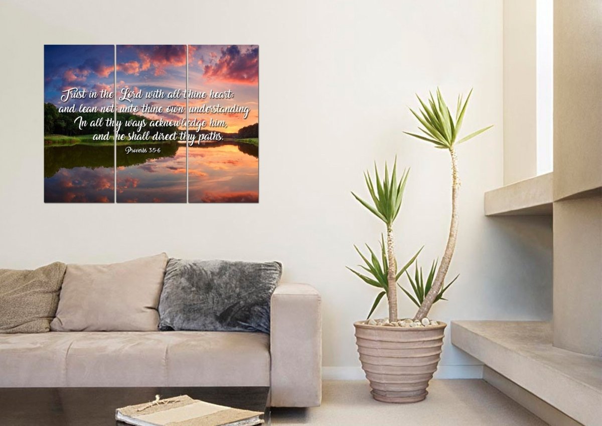 Proverbs 35-6 #6 Kjv 'Trust In The Lord' Christian Scripture Wall Art Canvas - Christian Canvas Wall Art