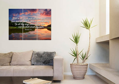 Proverbs 35-6 #6 Kjv 'Trust In The Lord' Christian Scripture Wall Art Canvas - Christian Canvas Wall Art