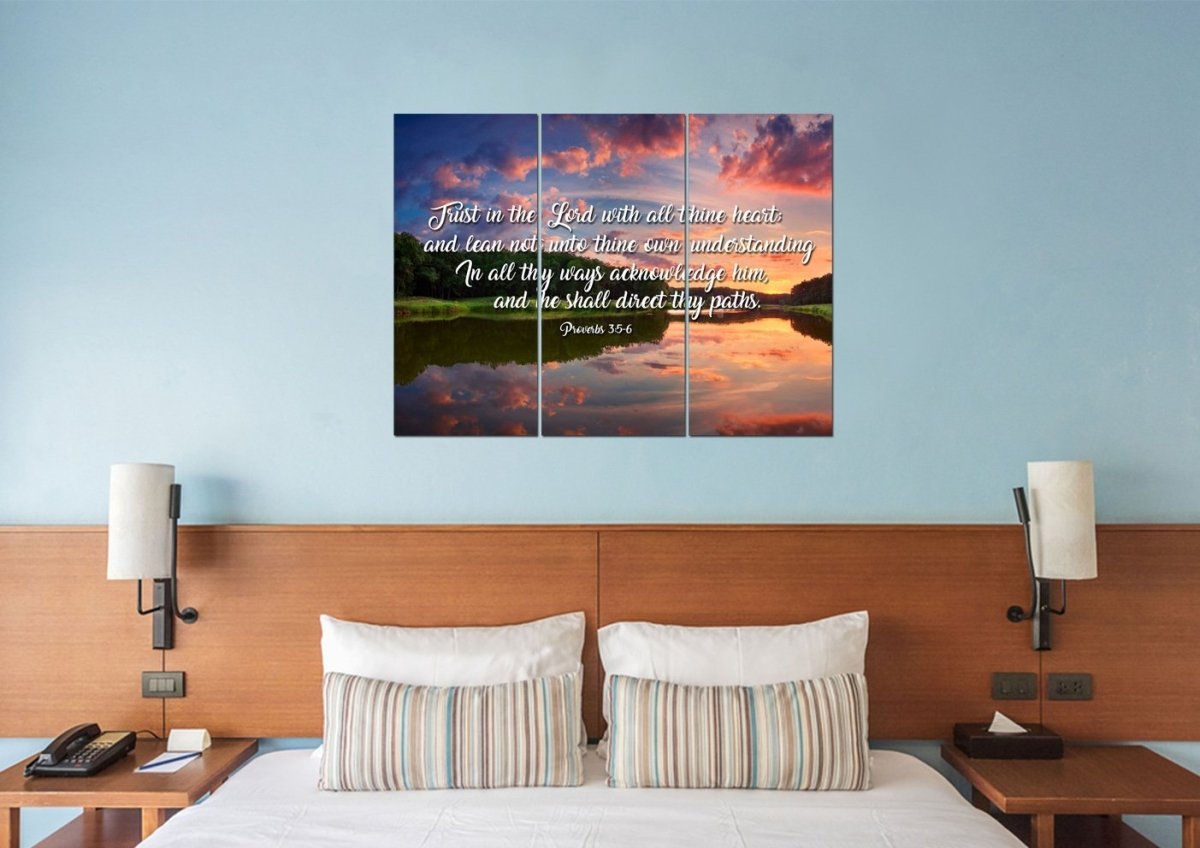 Proverbs 35-6 #6 Kjv 'Trust In The Lord' Christian Scripture Wall Art Canvas - Christian Canvas Wall Art