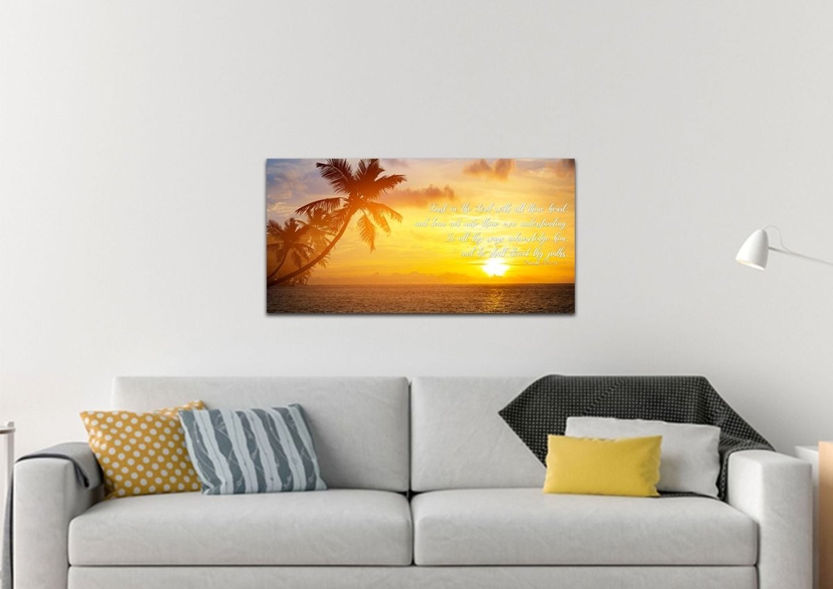 Proverbs 35-6 #7 Kjv 'Trust In The Lord' Christian Scripture Wall Art Canvas - Christian Canvas Wall Art