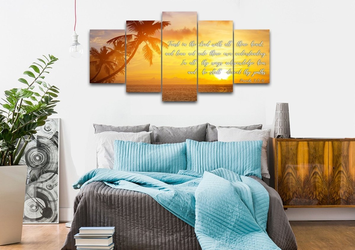 Proverbs 35-6 #7 Kjv 'Trust In The Lord' Christian Scripture Wall Art Canvas - Christian Canvas Wall Art