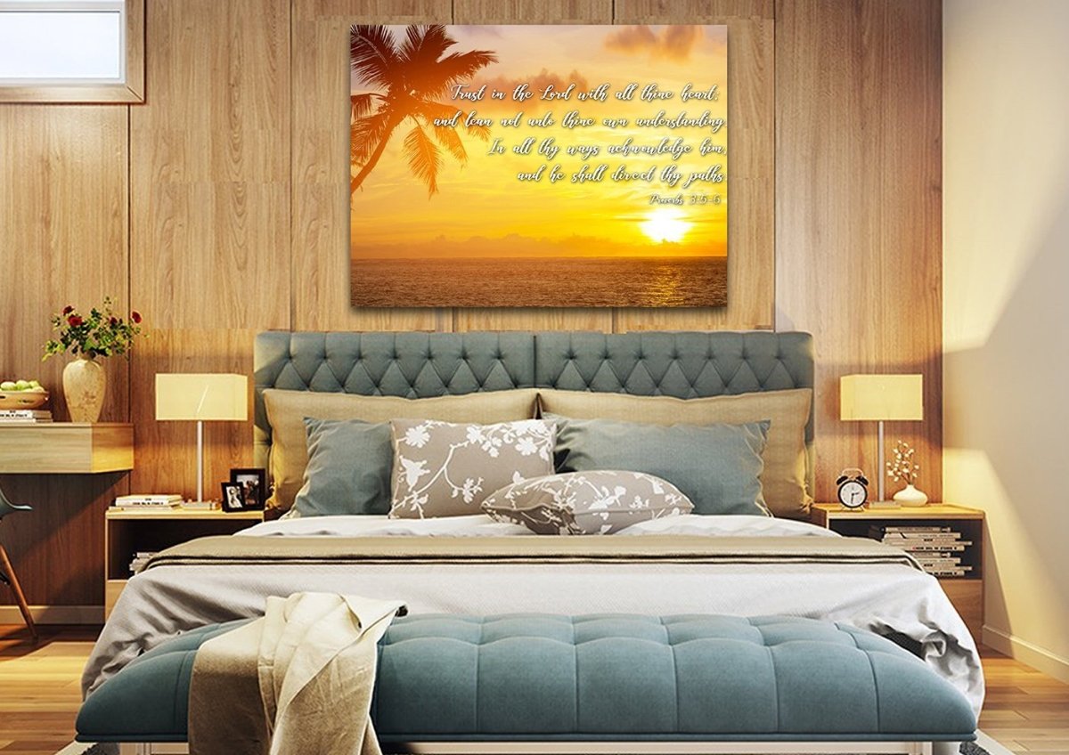 Proverbs 35-6 #7 Kjv 'Trust In The Lord' Christian Scripture Wall Art Canvas - Christian Canvas Wall Art