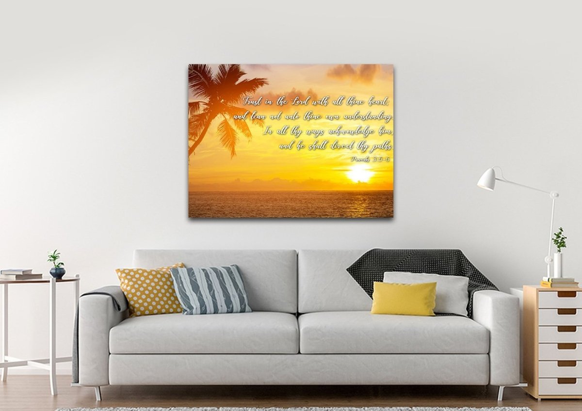 Proverbs 35-6 #7 Kjv 'Trust In The Lord' Christian Scripture Wall Art Canvas - Christian Canvas Wall Art