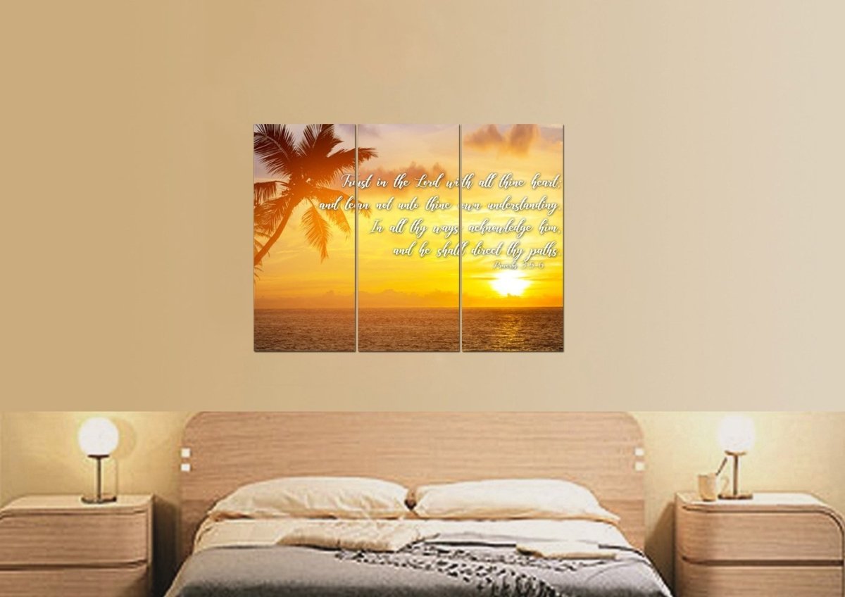 Proverbs 35-6 #7 Kjv 'Trust In The Lord' Christian Scripture Wall Art Canvas - Christian Canvas Wall Art