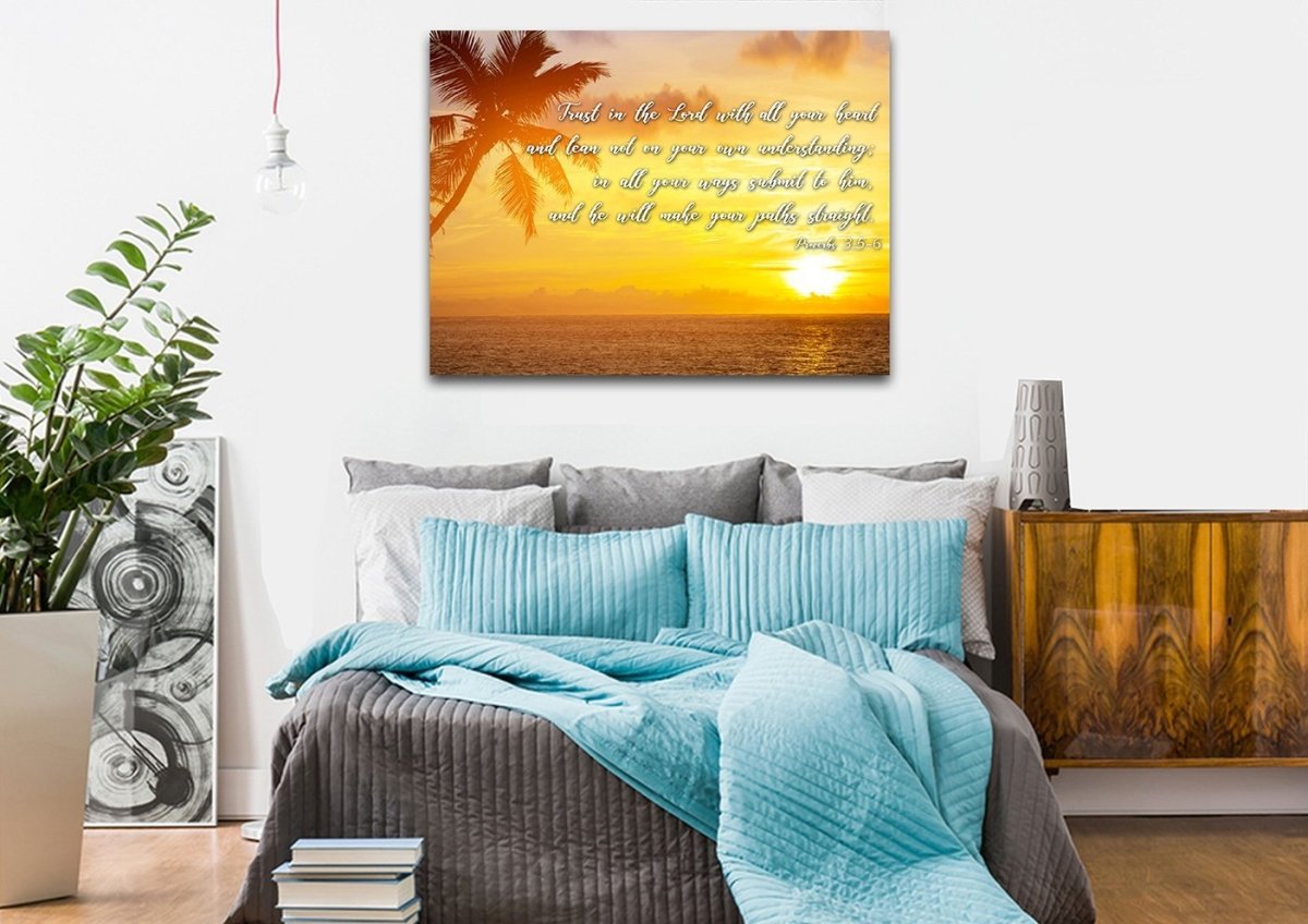 Proverbs 35-6 #7 Niv Trust In The Lord Christian Scripture Wall Art Canvas - Christian Canvas Wall Art