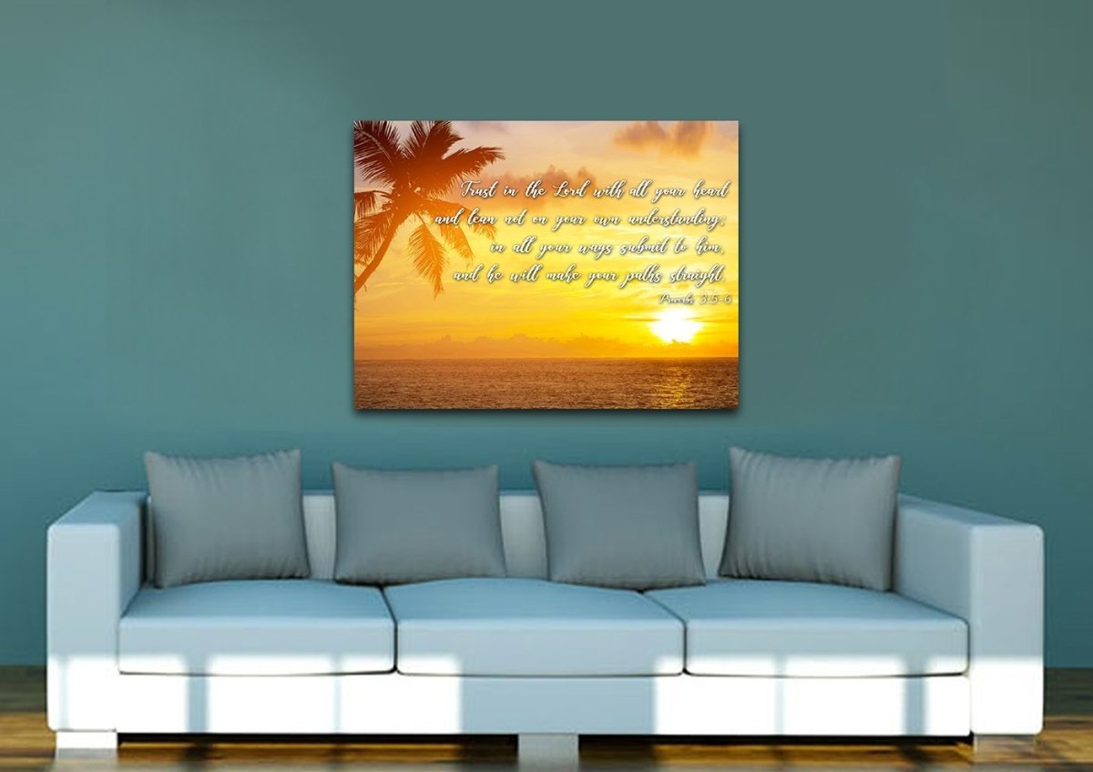 Proverbs 35-6 #7 Niv Trust In The Lord Christian Scripture Wall Art Canvas - Christian Canvas Wall Art