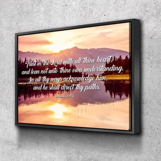 Proverbs 35-6 #8 Kjv 'Trust In The Lord' Christian Scripture Wall Art Canvas - Christian Canvas Wall Art