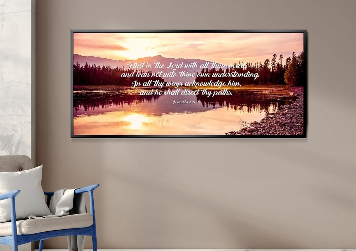 Proverbs 35-6 #8 Kjv 'Trust In The Lord' Christian Scripture Wall Art Canvas - Christian Canvas Wall Art