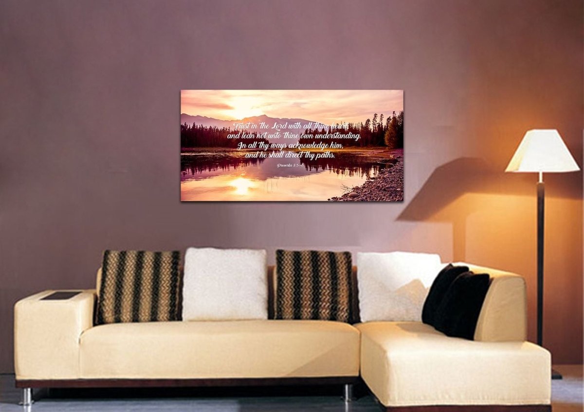 Proverbs 35-6 #8 Kjv 'Trust In The Lord' Christian Scripture Wall Art Canvas - Christian Canvas Wall Art