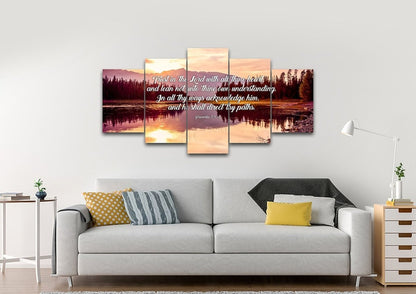 Proverbs 35-6 #8 Kjv 'Trust In The Lord' Christian Scripture Wall Art Canvas - Christian Canvas Wall Art