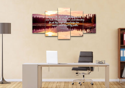 Proverbs 35-6 #8 Kjv 'Trust In The Lord' Christian Scripture Wall Art Canvas - Christian Canvas Wall Art