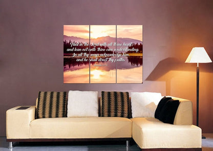 Proverbs 35-6 #8 Kjv 'Trust In The Lord' Christian Scripture Wall Art Canvas - Christian Canvas Wall Art