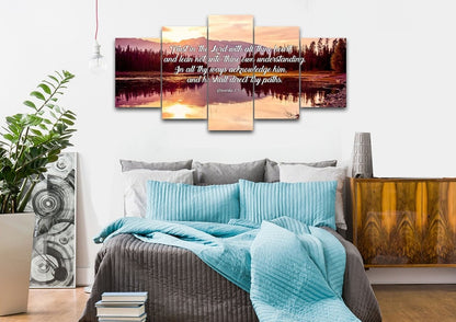 Proverbs 35-6 #8 Kjv 'Trust In The Lord' Christian Scripture Wall Art Canvas - Christian Canvas Wall Art