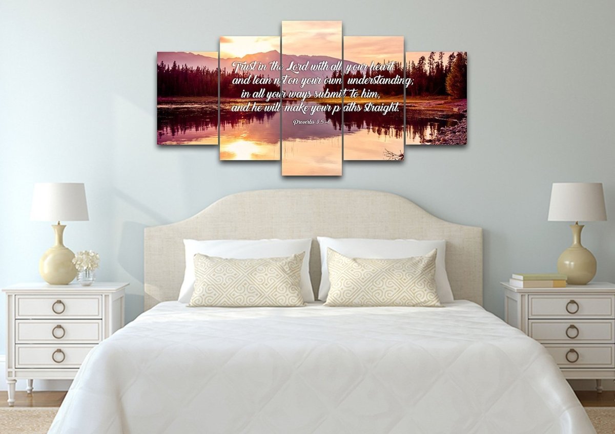 Proverbs 35-6 #8 Niv Trust In The Lord Christian Scripture Wall Art Canvas - Christian Canvas Wall Art