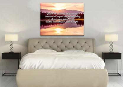 Proverbs 35-6 #8 Niv Trust In The Lord Christian Scripture Wall Art Canvas - Christian Canvas Wall Art