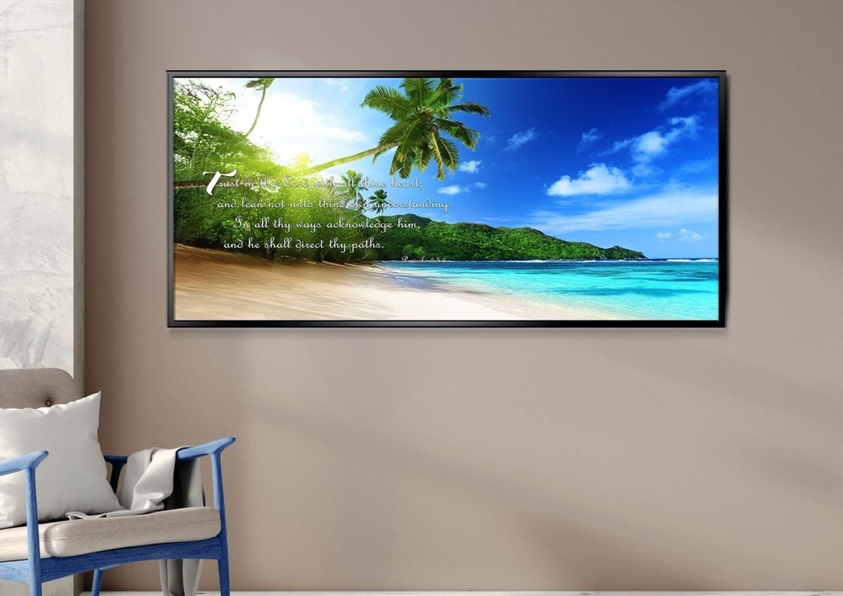 Proverbs 35-6 Kjv 'Trust In The Lord' Christian Scripture Wall Art Canvas - Christian Canvas Wall Art