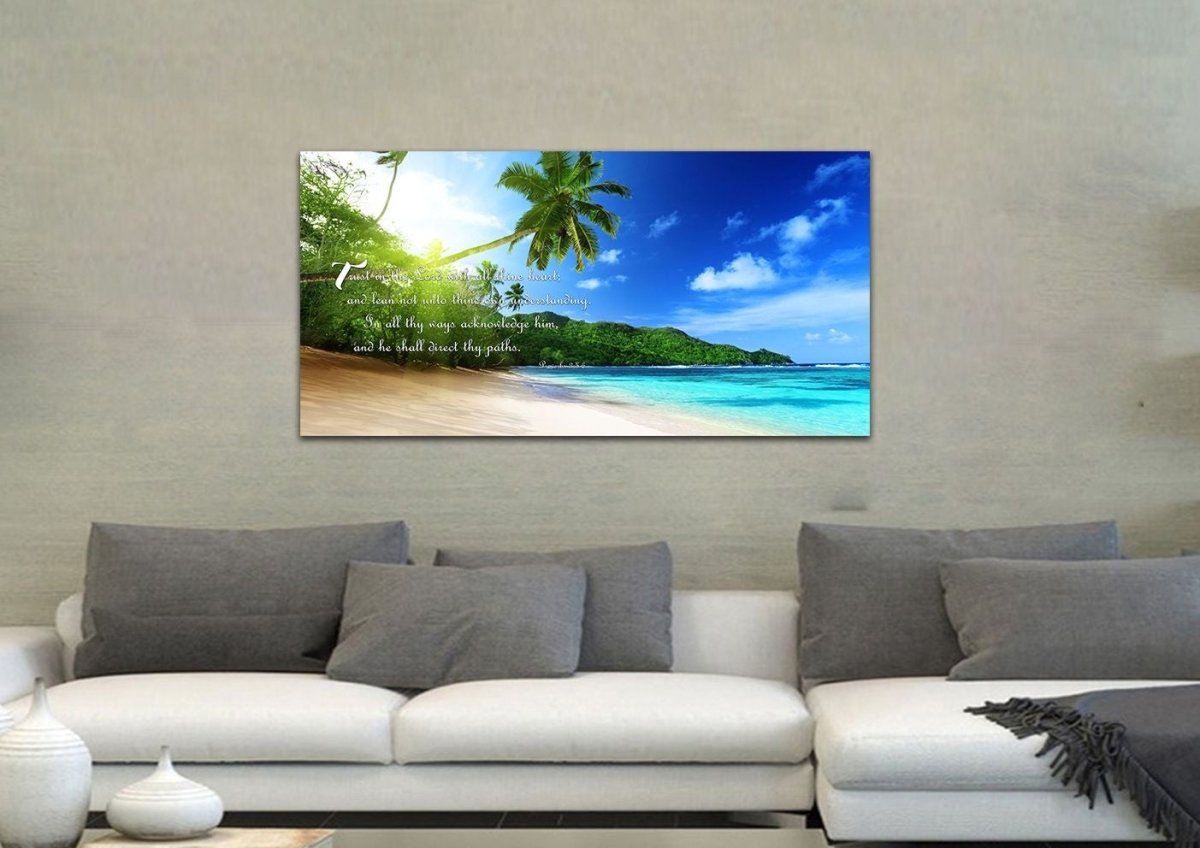 Proverbs 35-6 Kjv 'Trust In The Lord' Christian Scripture Wall Art Canvas - Christian Canvas Wall Art