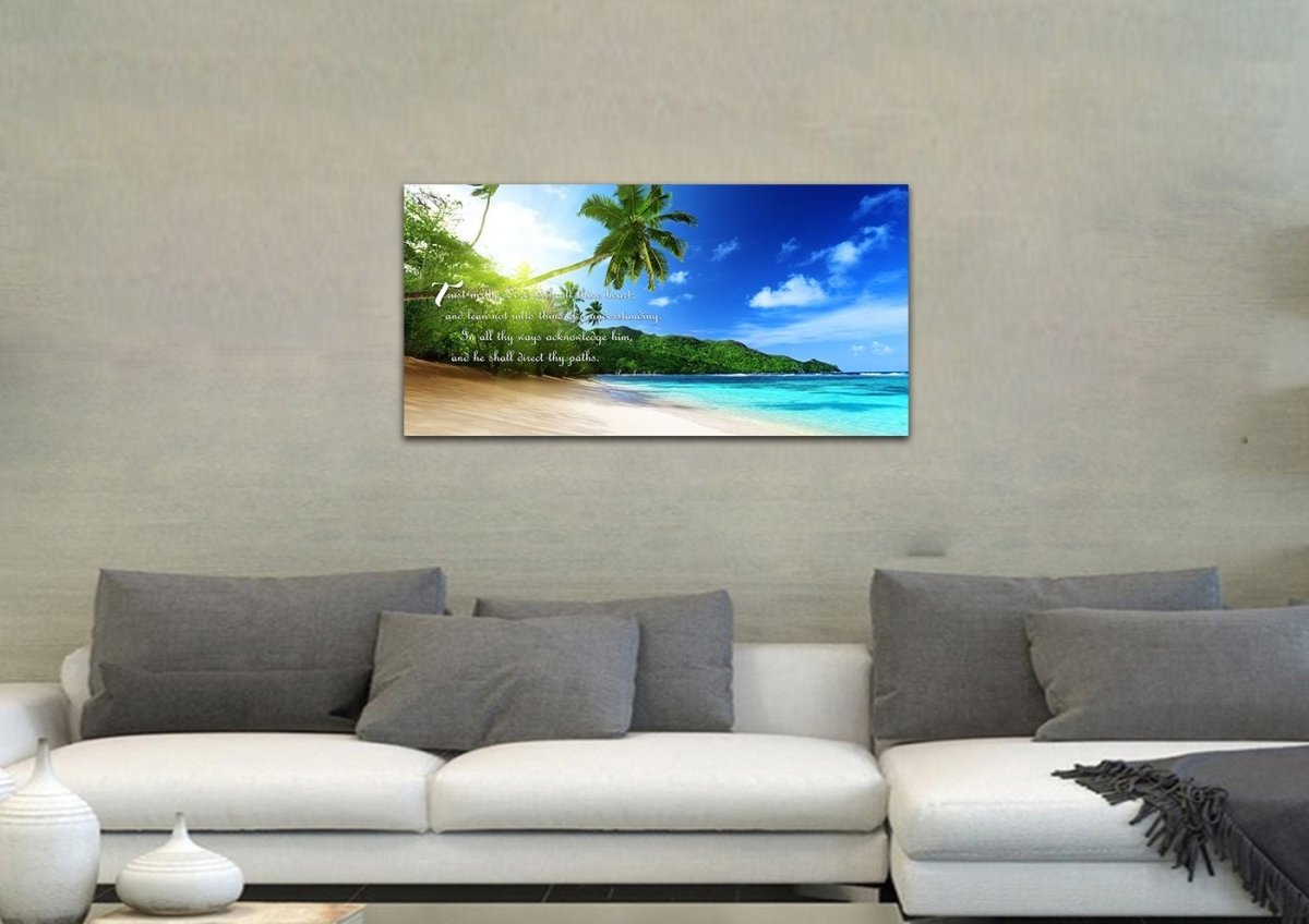 Proverbs 35-6 Kjv 'Trust In The Lord' Christian Scripture Wall Art Canvas - Christian Canvas Wall Art