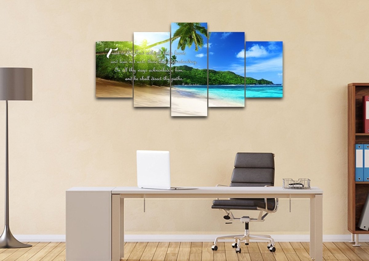 Proverbs 35-6 Kjv 'Trust In The Lord' Christian Scripture Wall Art Canvas - Christian Canvas Wall Art