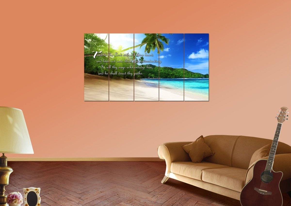 Proverbs 35-6 Kjv 'Trust In The Lord' Christian Scripture Wall Art Canvas - Christian Canvas Wall Art