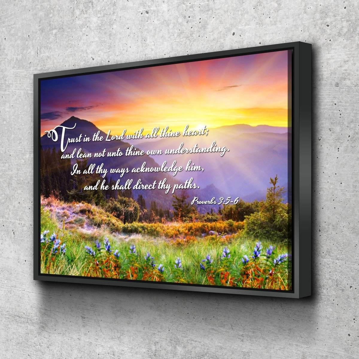Proverbs 35-6 Kjv 'Trust In The Lord' Christian Scripture Wall Art Canvas