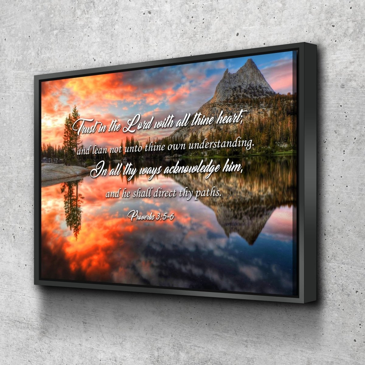 Proverbs 35-6 Kjv 'Trust In The Lord With All Thine Heart' Christian Scripture Wall Art Canvas - Christian Canvas Wall Art