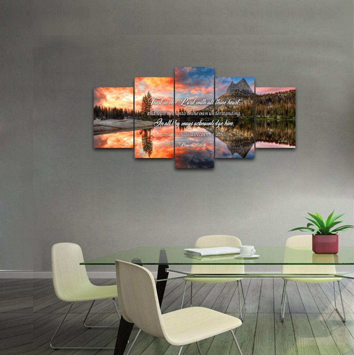 Proverbs 35-6 Kjv 'Trust In The Lord With All Thine Heart' Christian Scripture Wall Art Canvas - Christian Canvas Wall Art