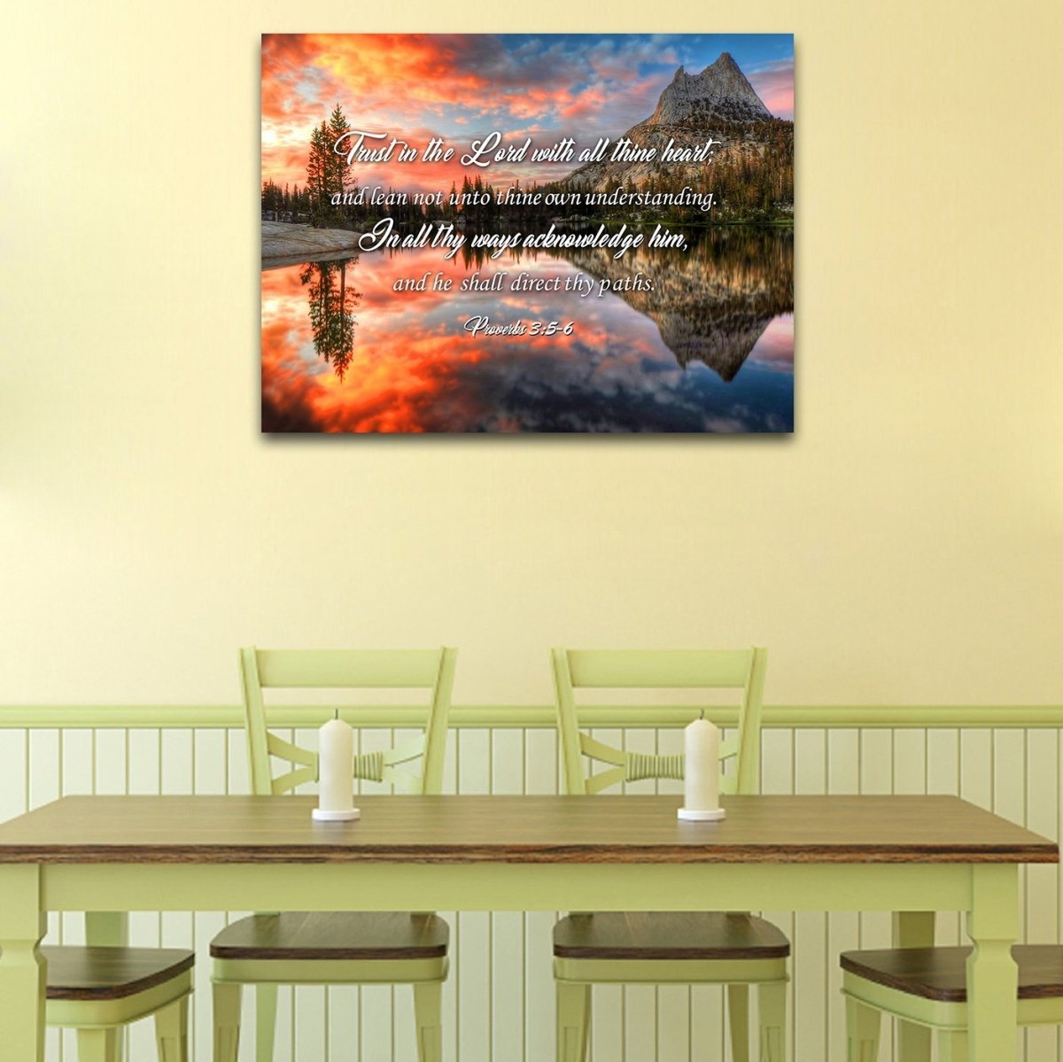 Proverbs 35-6 Kjv 'Trust In The Lord With All Thine Heart' Christian Scripture Wall Art Canvas - Christian Canvas Wall Art