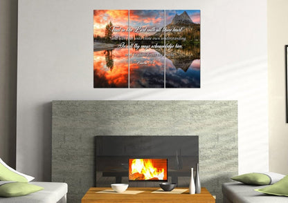 Proverbs 35-6 Kjv 'Trust In The Lord With All Thine Heart' Christian Scripture Wall Art Canvas - Christian Canvas Wall Art