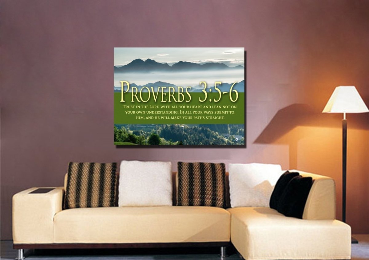Proverbs 35-6 Niv #54 Bible Verse Canvas Wall Art - Christian Canvas Wall Art