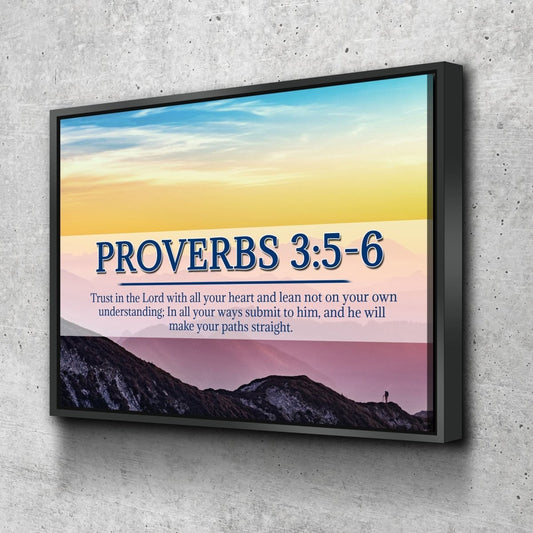 Proverbs 35-6 Niv #55 Bible Verse Canvas Wall Art - Christian Canvas Wall Art