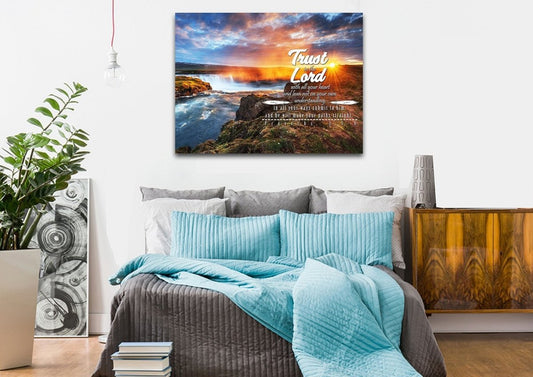 Proverbs 35-6 Niv Bible Verse Wall Art - Christian Canvas Wall Art