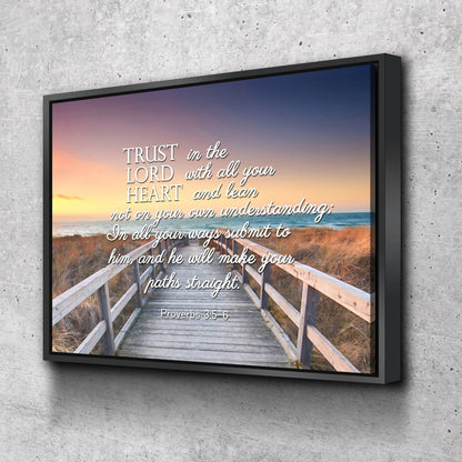 Proverbs 35-6 Niv In All Your Ways Submit To Him Bible Verse Wall Art Canvas - Christian Canvas Wall Art