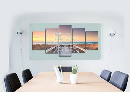 Proverbs 35-6 Niv In All Your Ways Submit To Him Bible Verse Wall Art Canvas - Christian Canvas Wall Art