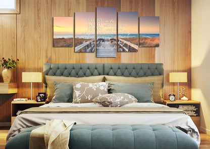 Proverbs 35-6 Niv In All Your Ways Submit To Him Bible Verse Wall Art Canvas - Christian Canvas Wall Art