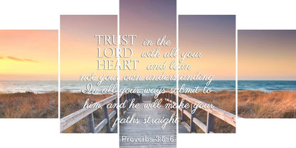 Proverbs 35-6 Niv In All Your Ways Submit To Him Bible Verse Wall Art Canvas - Christian Canvas Wall Art