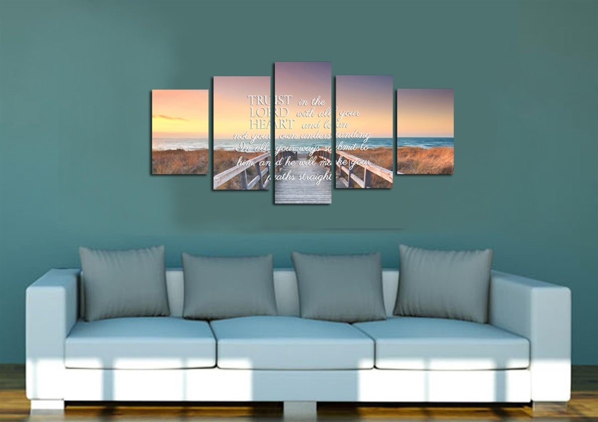 Proverbs 35-6 Niv In All Your Ways Submit To Him Bible Verse Wall Art Canvas - Christian Canvas Wall Art