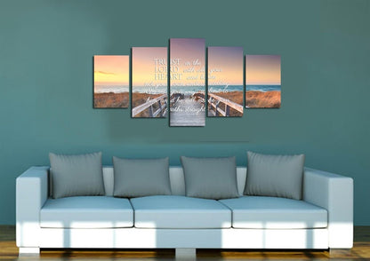 Proverbs 35-6 Niv In All Your Ways Submit To Him Bible Verse Wall Art Canvas - Christian Canvas Wall Art