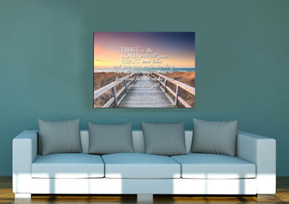 Proverbs 35-6 Niv In All Your Ways Submit To Him Bible Verse Wall Art Canvas - Christian Canvas Wall Art