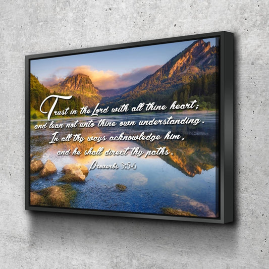 Proverbs 35-6 Niv Trust In The Lord Bible Verse Canvas Wall Art