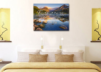 Proverbs 35-6 Niv Trust In The Lord Bible Verse Canvas Wall Art