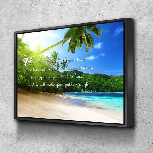 Proverbs 35-6 Niv Trust In The Lord Christian Scripture Wall Art Canvas - Christian Canvas Wall Art