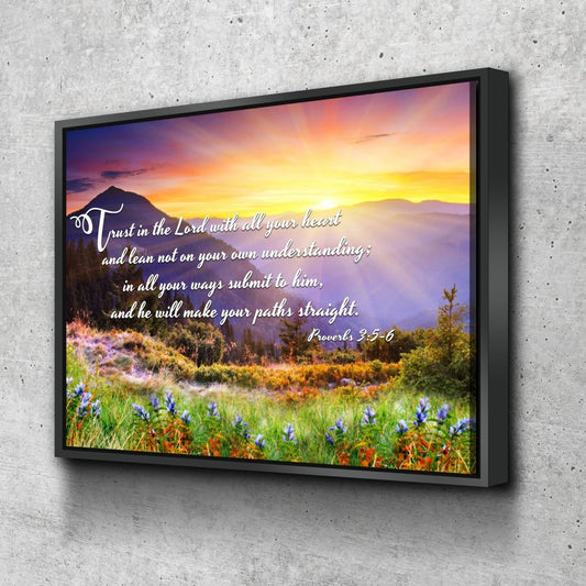 Proverbs 35-6 Niv Trust In The Lord Christian Scripture Wall Art Canvas